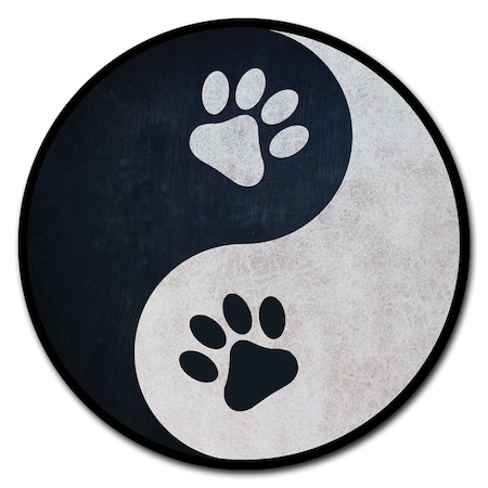 Yin Yang Paws Circle Corrugated Plastic Sign